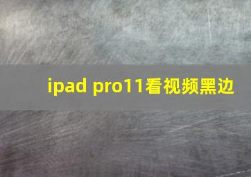 ipad pro11看视频黑边